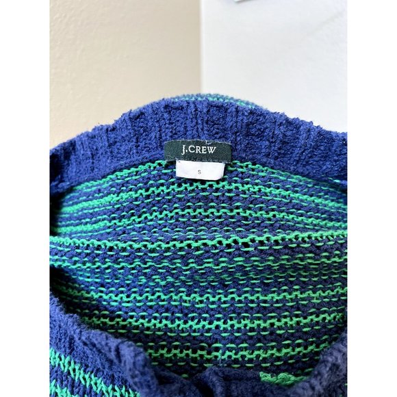 J CREW women's sweater striped blue green short sleeve knit button size SMALL - Picture 4 of 4